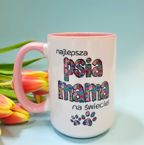 Duży kubek 450 ml „Najlepsza Psia Mama na świecie”