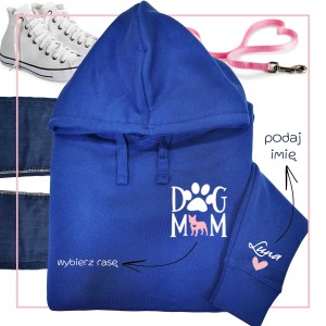 Bluza damska niebieska DOG MOM 