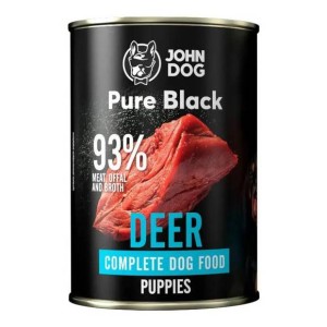 John dog - Pure black - jeleń dla szczeniąt - 400g
