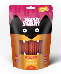 HAPPY SNACKY - patyczki z jagnięciny - 80 g