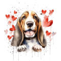 Piesek i serduszka Basset Hound