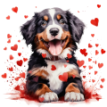 Piesek i serduszka Bernese Mountain Dog