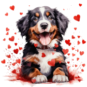 Piesek i serduszka Bernese Mountain Dog