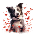 Piesek i serduszka Border Collie