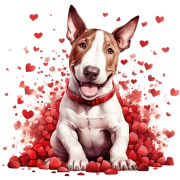 Piesek i serduszka Bull Terrier