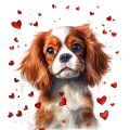 Piesek i serduszka Cavalier King Charles Spaniel