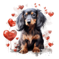 Piesek i serduszka Dachshund