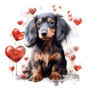 Piesek i serduszka Dachshund
