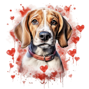 Piesek i serduszka English Foxhound