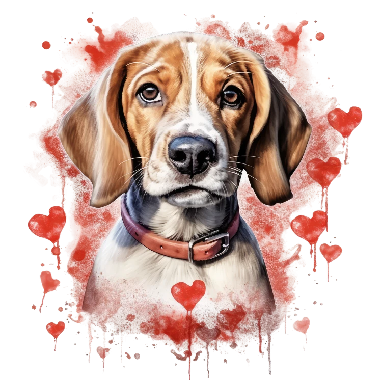 Piesek i serduszka English Foxhound