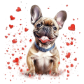 Piesek i serduszka French Bulldog