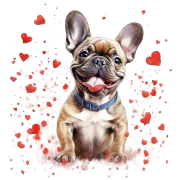 Piesek i serduszka French Bulldog