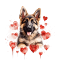 Piesek i serduszka German Shepherd
