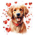 Piesek i serduszka Golden Retriever