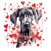 Piesek i serduszka Great Dane