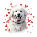 Piesek i serduszka Great Pyrenees