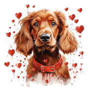 Piesek i serduszka Irish Setter