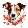 Piesek i serduszka Jack Russell Terrier