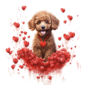 Piesek i serduszka Miniature Poodle
