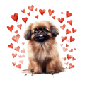Piesek i serduszka Pekingese