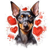 Piesek i serduszka Pinscher
