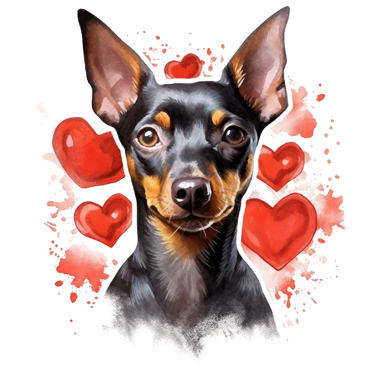Piesek i serduszka Pinscher