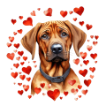 Piesek i serduszka Rhodesian Ridgeback