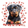 Piesek i serduszka Rottweiler