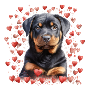Piesek i serduszka Rottweiler