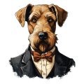 Pies garnitur i muszka Airedale_Terrier