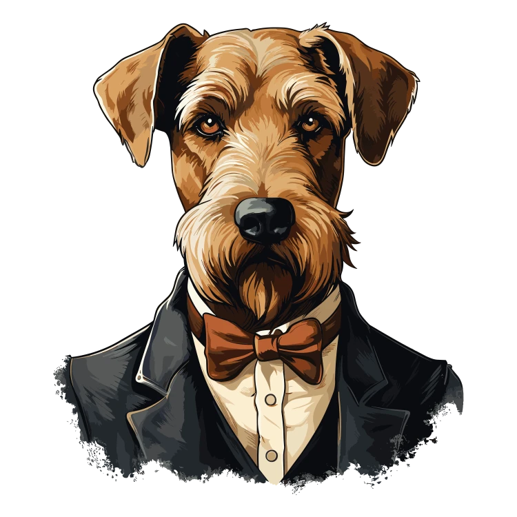 Pies garnitur i muszka Airedale_Terrier