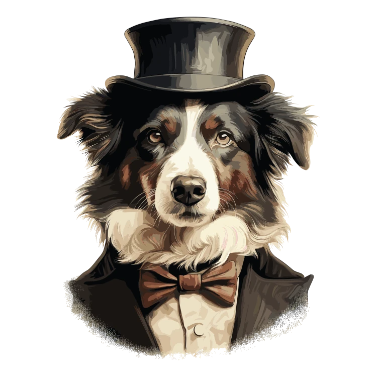 Pies garnitur i muszka Border_Collie