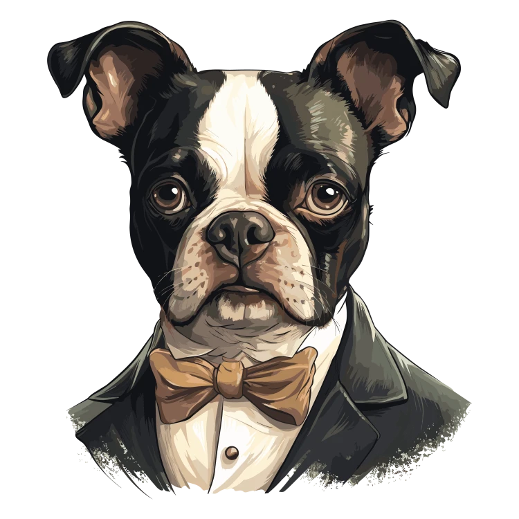 Pies garnitur i muszka Boston_Terrier