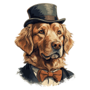 Pies garnitur i muszka Golden_Retriever