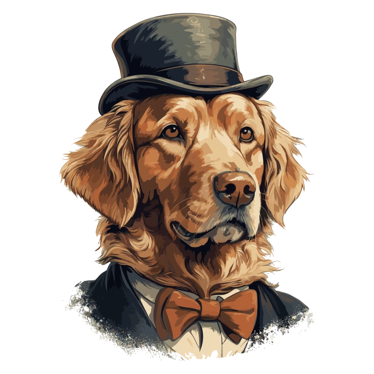 Pies garnitur i muszka Golden_Retriever