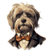 Pies garnitur i muszka Havanese