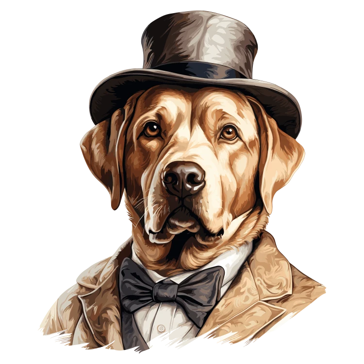 Pies garnitur i muszka Labrador_Retriever
