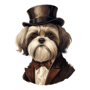 Pies garnitur i muszka Maltese_Shih_Tzu