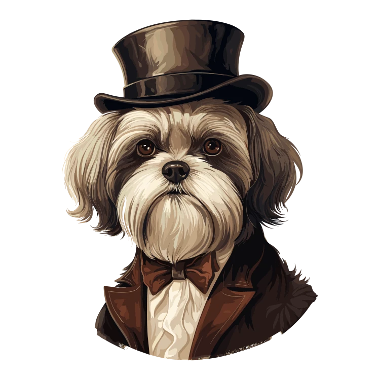 Pies garnitur i muszka Maltese_Shih_Tzu