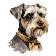 Pies garnitur i muszka Miniature_Schnauzer