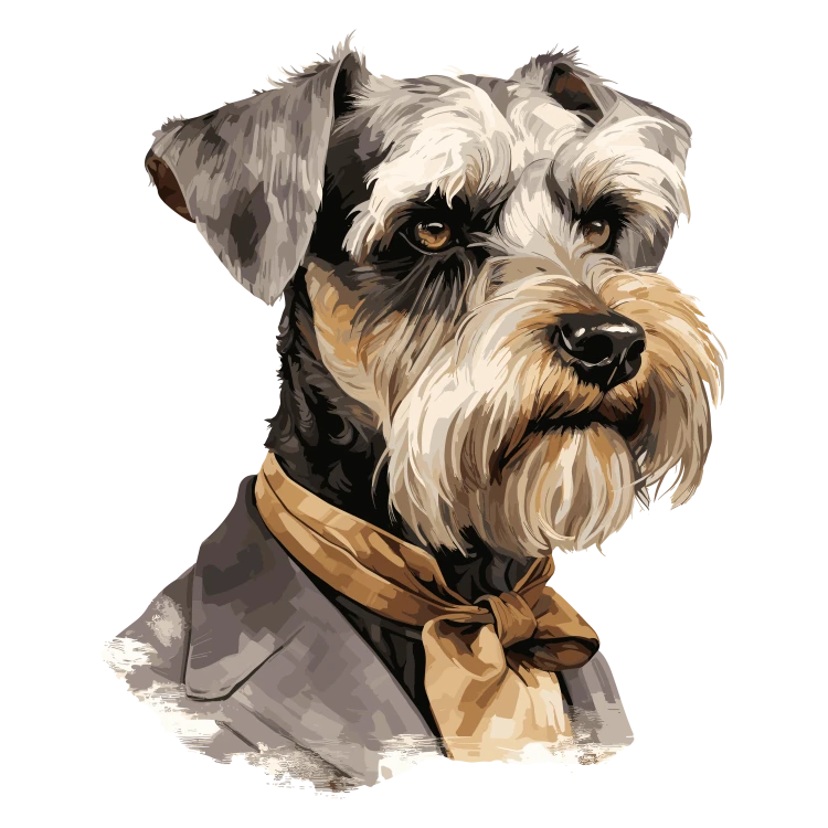 Pies garnitur i muszka Miniature_Schnauzer