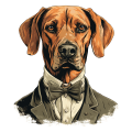 Pies garnitur i muszka Rhodesian_Ridgeback