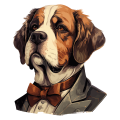 Pies garnitur i muszka Saint_Bernard
