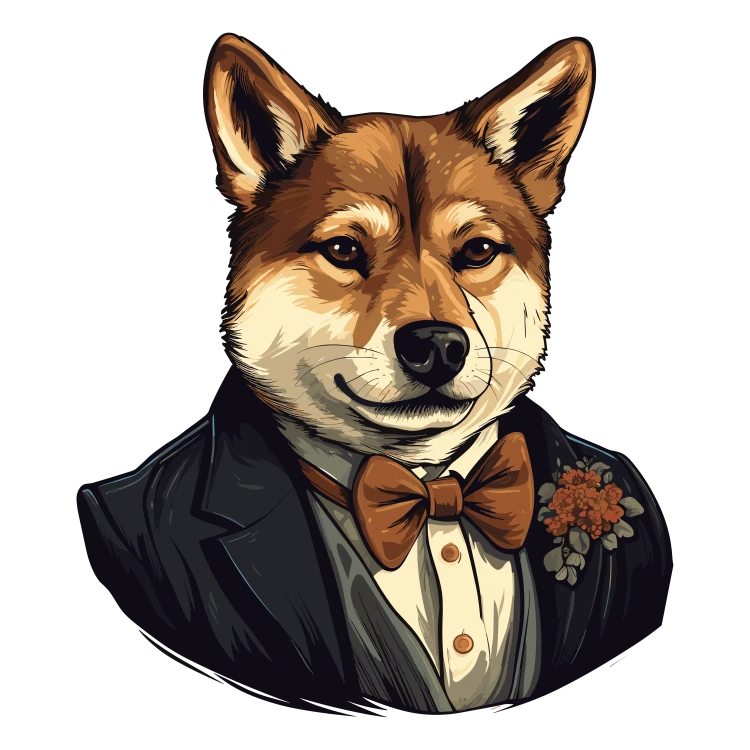 Pies garnitur i muszka Shiba_Inu