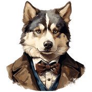 Pies garnitur i muszka Siberian_Husky