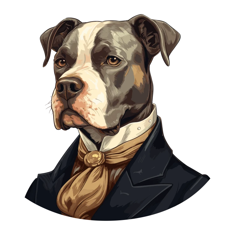 Pies garnitur i muszka Amstaff
