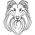 Ilustracja line art –owczarek szkocki