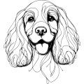 Ilustracja line art –spaniel