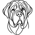 Ilustracja line art –mastiff