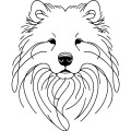 Ilustracja line art –samoyed